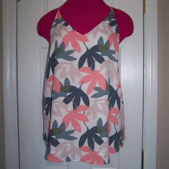 LOFT Tops - Loft Tropical Leaf Racerback Tank Sz M